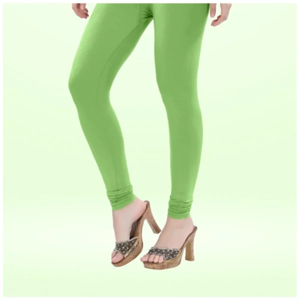 Generic Women's Cotton Blended Solid Churidar leggings (Pista Green) - Image 3