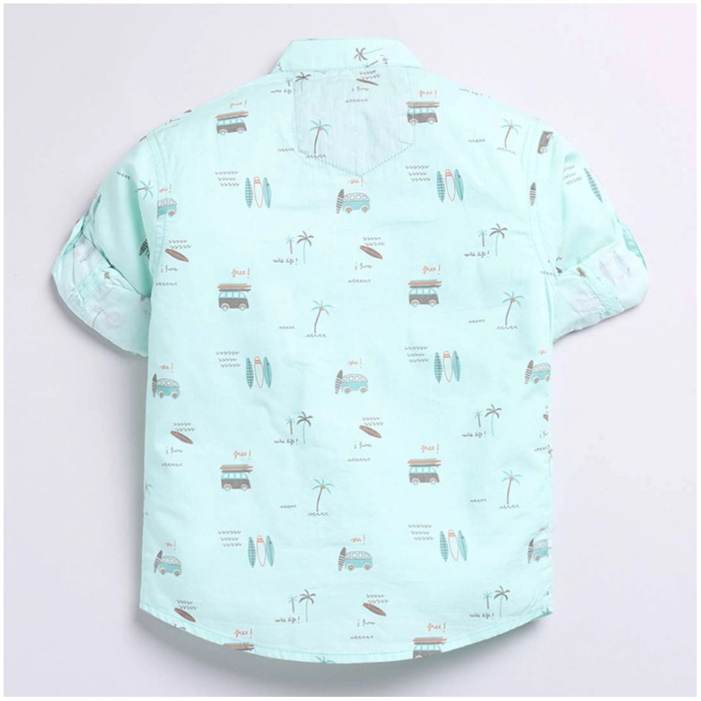 Boy's Cotton Blend Printed Short Sleeve Shirt (MultiColor) - Image 4
