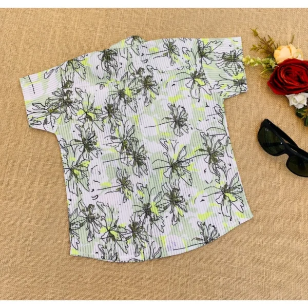 Boy's Cotton Blend Printed Short Sleeve Shirt (MultiColor) - Image 4