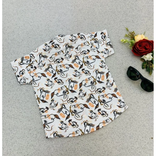 Boy's Cotton Blend Printed Short Sleeve Shirt and Shorts Set (MultiColor) - Image 4