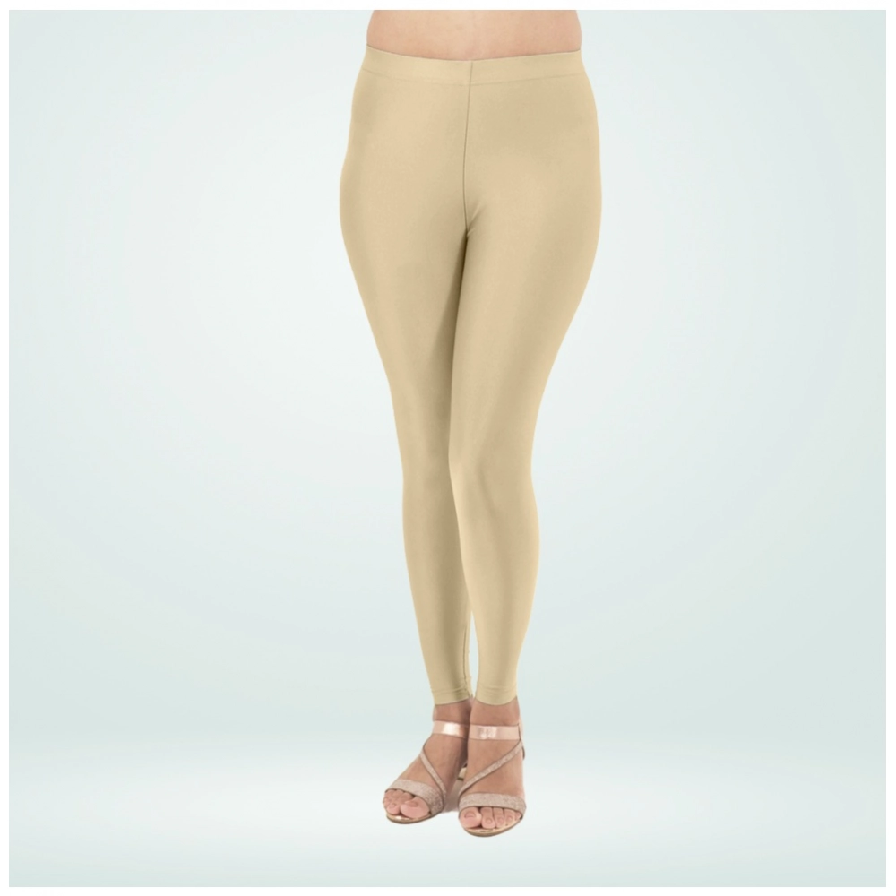 Women's Cotton Blended Solid Shimmer Ankle leggings (New Skin) - Image 4