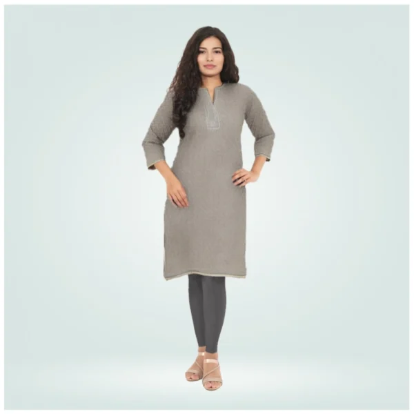 Generic Women's Cotton Blended Solid Shimmer Ankle leggings (Dark Gray)