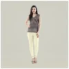 Generic Women's Cotton Blended Solid Churidar leggings (Cream)