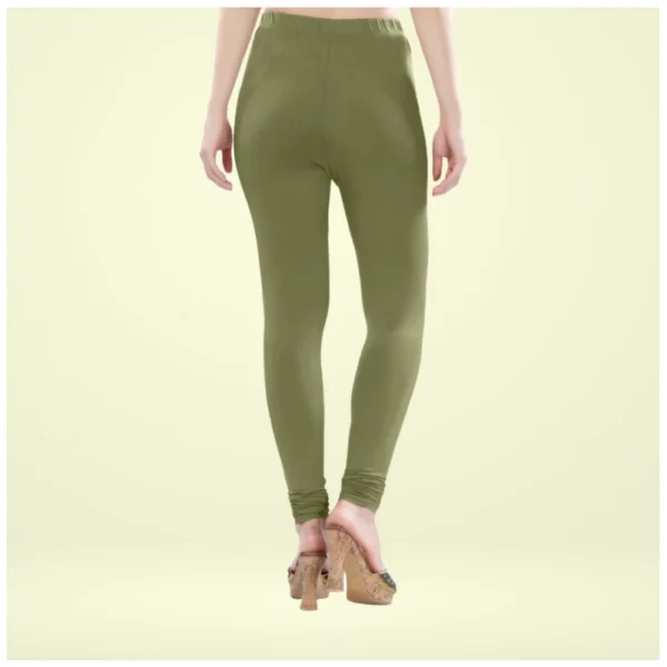 Generic Women's Cotton Blended Solid Churidar leggings (Olive Green) - Image 3