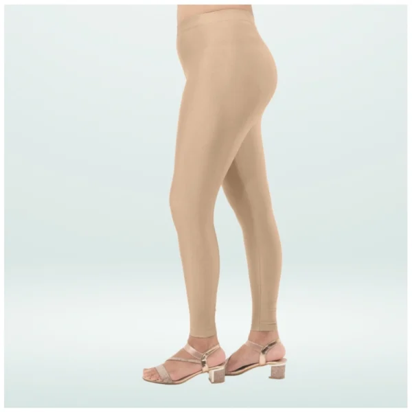 Generic Women's Cotton Blended Solid Shimmer Ankle leggings (Sandal) - Image 3