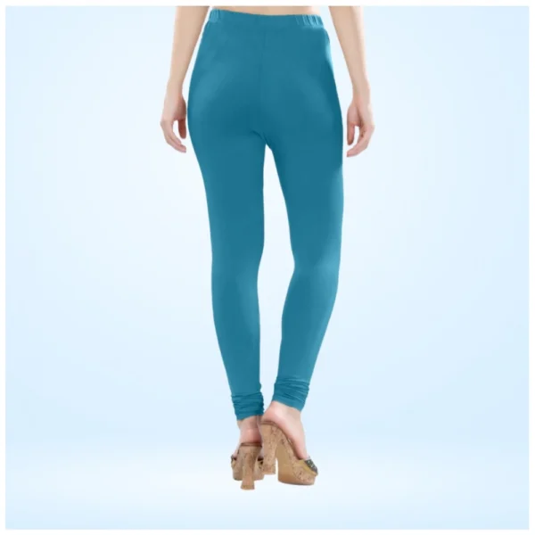 Generic Women's Cotton Blended Solid Churidar leggings (Blue) - Image 2