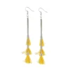 Women's Silver Plated Hook Dangler Hanging Tassel Fashion Earrings-Silver