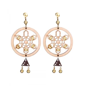 Women's Alloy, Beads Hook Dangler Hanging Earrings-Brown