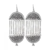 Women's Silver Plated Hook Dangler Hanging Earrings-Silver