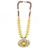 Designer Yellow and Golden Beads Necklace