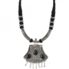 High Finished Black Beads and Oxidized Silver Pendant Designer Necklace