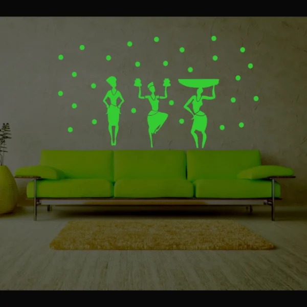 Green Dancing Lady Radium Wall Sticker - Image 4