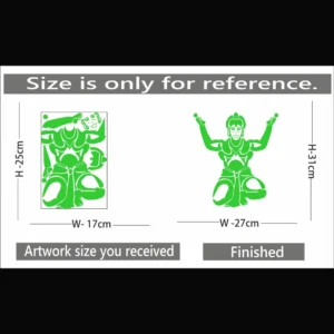 Alternative view of Green Hanuman Ji Radium Wall Sticker