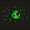 Green Star And Earth Decorative Radium Sticker Wall Sticker