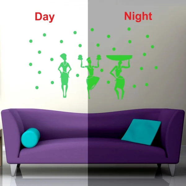 Green Dancing Lady Radium Wall Sticker - Image 3