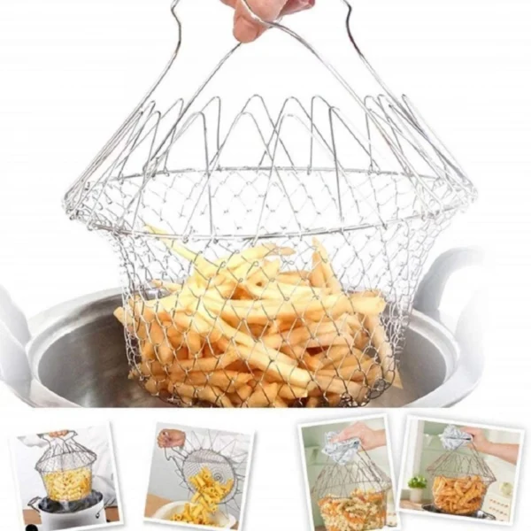 Foldable Strainer Chef Basket (Color: Assorted) - Image 4