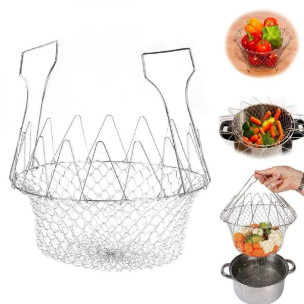 Foldable Strainer Chef Basket (Color: Assorted) - Image 6