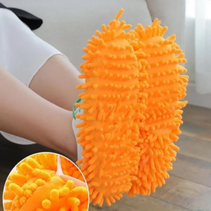 Alternative view of Pack Of_2 Multi Function Washable Dust Mop Floor Cleaning Slippers (Color: Assorted)