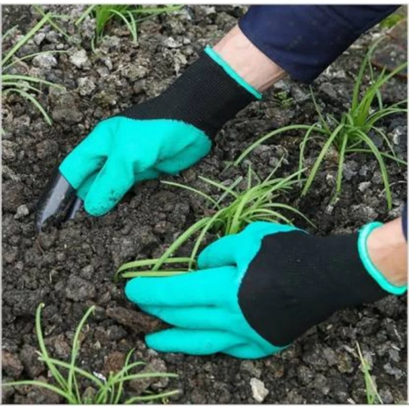 Alternative view of Pack Of_2 Heavy Duty Garden Farming Gloves Washable With Right Hand Fingertips Claws (Color: Assorted)