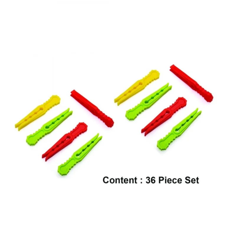 Alternative view of Pack Of_3 Multipurpose Plastic Cloth Hanging Pegs Clips_36 Pcs (Color: Assorted)