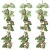Pack Of 5 Silk Polyester Artificial Shaded Pink Green Leaf Vine Hanging Garland Foliage Flowers Leaf Plants For Wall Decoration (Color: Pink-Green,Length: 15 Feet)
