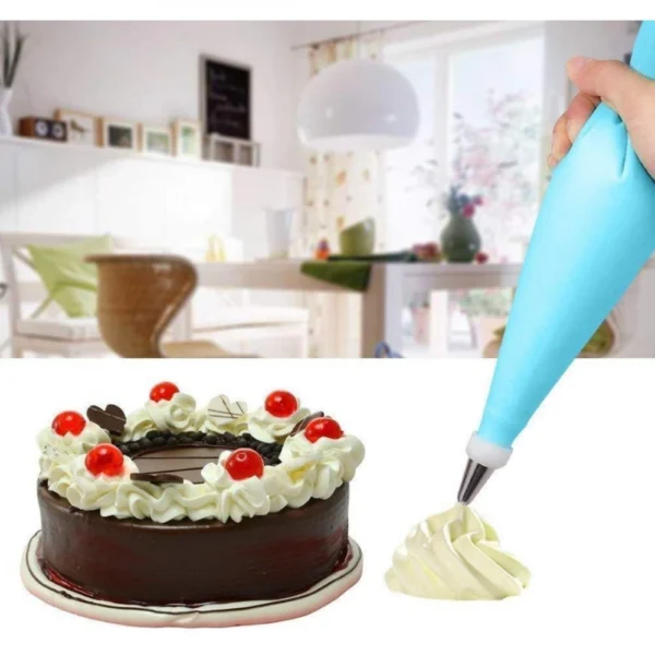 Pack Of 3_Cake Decorating Nozzle with Piping Bag Stainless Steel Piping Cream Frosting Nozzles (Color: Assorted) - Image 4