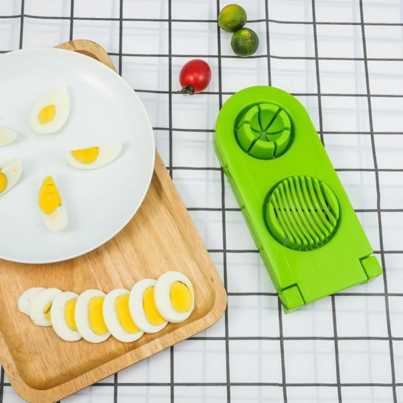 Pack Of_2_2 In 1 Boiled Egg and Mushroom Slicer Cutter Chopper Plastic With Stainless Steel Wired (Color:Assorted) - Image 4