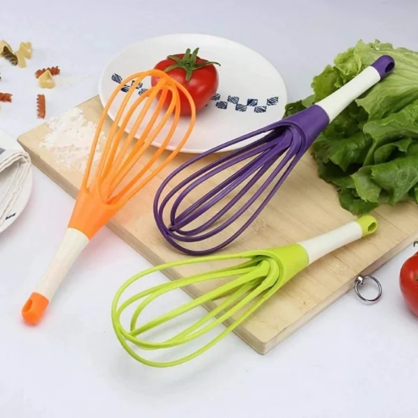 Pack Of_5 Fold Able Plastic Whisk Beater Hand Blender Mixer Froth Whisker Lassi Maker (Color:Assorted) - Image 4