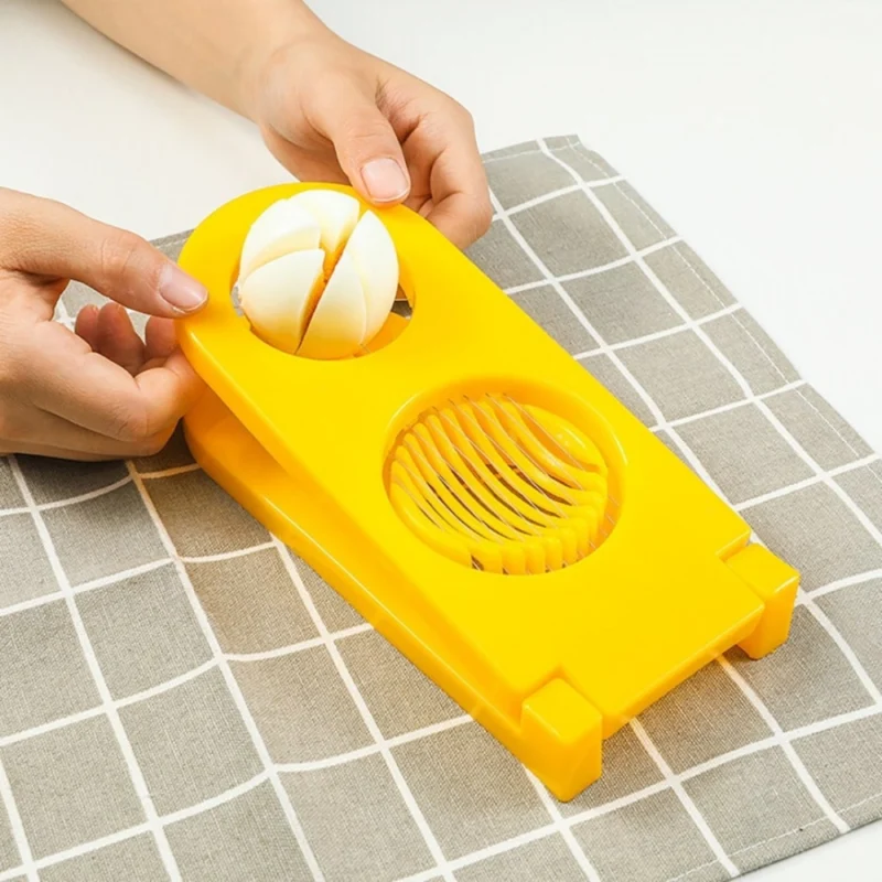 Alternative view of Pack Of_2_2 In 1 Boiled Egg and Mushroom Slicer Cutter Chopper Plastic With Stainless Steel Wired (Color:Assorted)