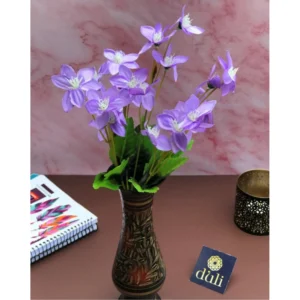 Artificial Flowers Bunch Bouquet Of Purple Blossoms For Home Decoration (Color: Purple, Material: Silk Polyester)