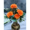 Artificial Flowers Bunch Bouquet Of 5 Marigold Genda Flowers For Home Decoration (Color: Yellow, Material: Silk Polyester)