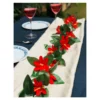 Artificial Lily Flower Vine Creeper With Big Green Leaves And 22 Lily Flowers For Home Decoraton (Color: Red, Material: Silk Polyester)