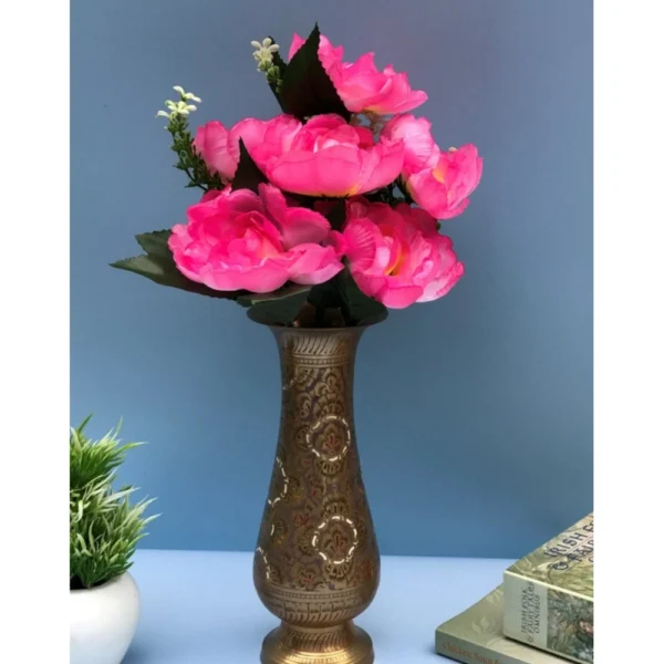 Artificial Flowers Bunch Bouquet Of 7 Poppy Flowers For Home Decoration (Light Pink, Material:Silk, Polyester) - Image 2