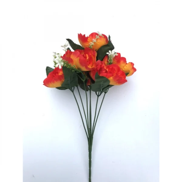 Artificial Flowers Bunch Bouquet Of 7 Poppy Flowers For Home Decoration (Orange, Material:Silk, Polyester) - Image 4