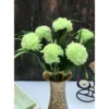 Artificial Flowers Bunch Bouquet Of 6 Chrysanthemum Flowers For Home Decoration (Green, Material:Silk, Polyester)