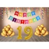 19Th Happy Birthday Decoration Combo With Multi Color Banner (Multicolor)