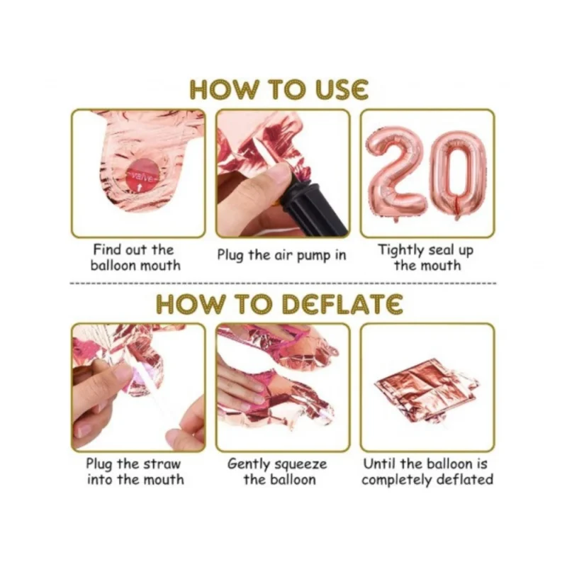 Alternative view of 1St Anniversary Rose Gold Foil Balloons With Happy Decoration Items Set (Multicolor)