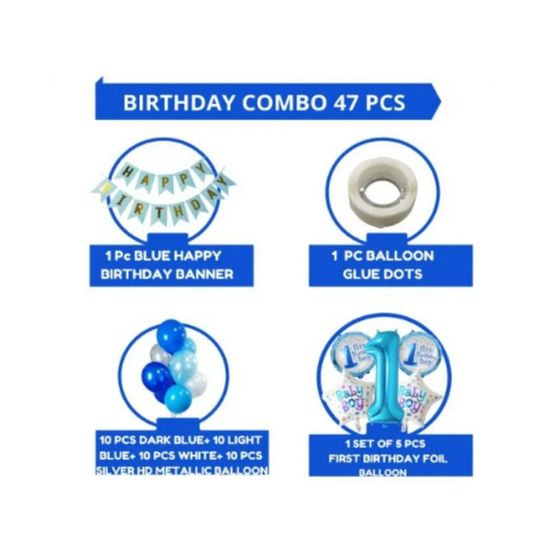 Alternative view of 1St Birthday Baby Boytheme Decorations Kit Combo (Blue)