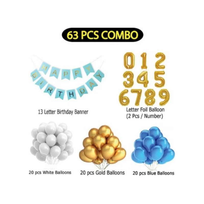 Alternative view of 12Th Year Decoration Kit For Boy And Girl With Banner And Balloons (Blue)