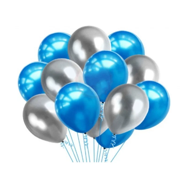Alternative view of 2Nd Happy Birthday Decoration Combo With Foil And Star Balloons (Blue, Silver)