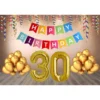 30Th Happy Birthday Decoration Combo With Multi Color Banner (Golden)