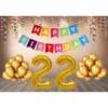22Nd Happy Birthday Decoration Combo With Multi Color Banner (Golden)