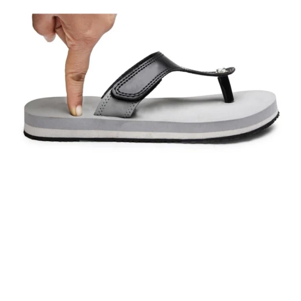 Unisex Rubber Lightweight T-Style Slippers (Grey) - Image 3