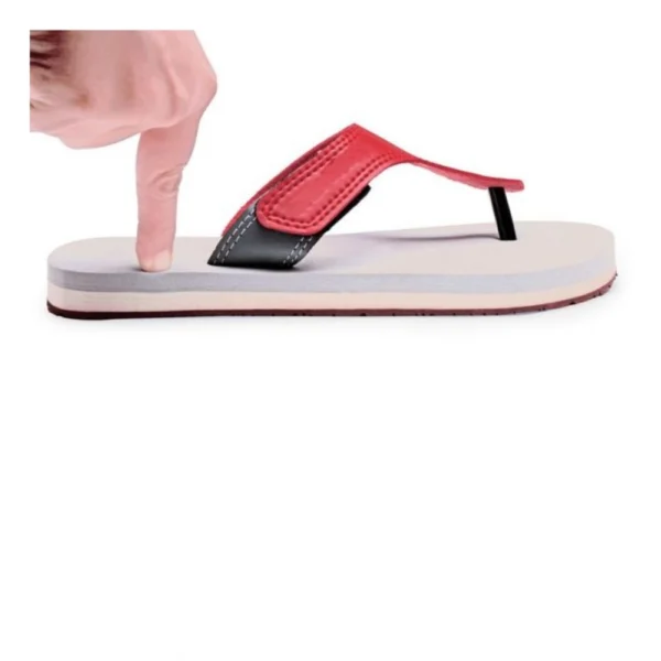 Unisex Rubber Lightweight T-Style Slippers (Maroon) - Image 3
