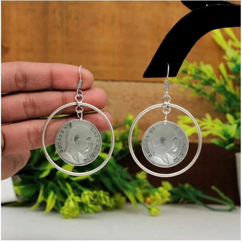 Alternative view of Women's Silver Color Oxidised Earrings