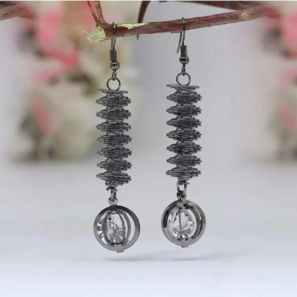 Women's Black Color Antique Earrings Combo Of 6 Pairs - Image 2