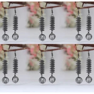 Women's Black Color Antique Earrings Combo Of 6 Pairs