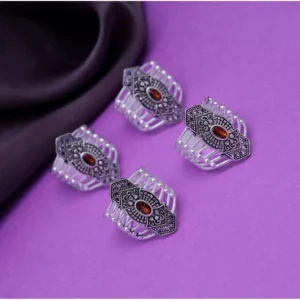 Women's Multi Color Assorted Design Adjustable Toe Rings Combo Of 2 Pairs