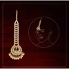 Women's White Color Imitation Pearl & Kundan Maang Tikka