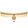 Women's Maroon & Green Color Glass Stone Kamarband Adjustable Chain